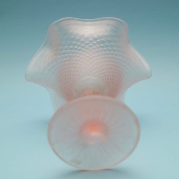 Vintage Satin Pink Frosted Candy Dish Compote, Gifts for Her, Wedding Decor - Picture 4 of 4